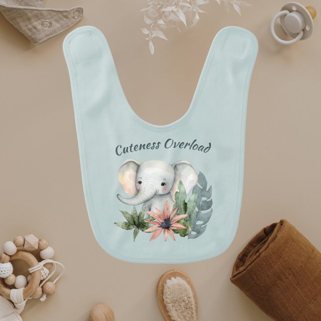 Safari Jungle Baby Elephant Bib
