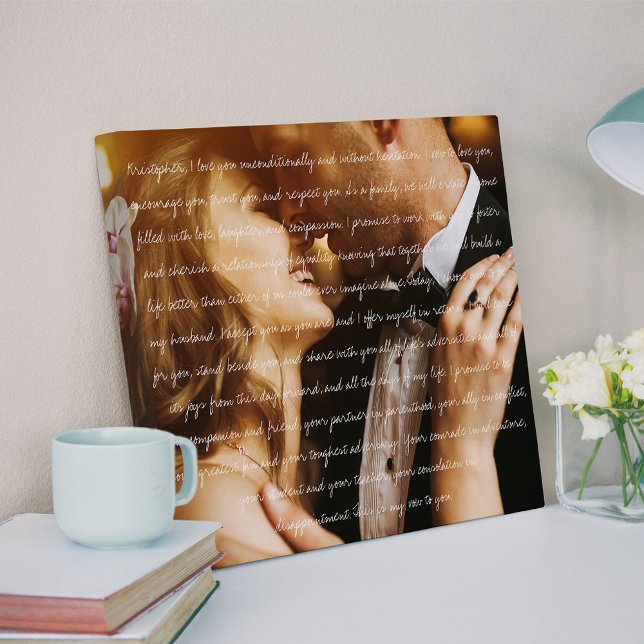Custom Wedding Photo & Vows Canvas Print
