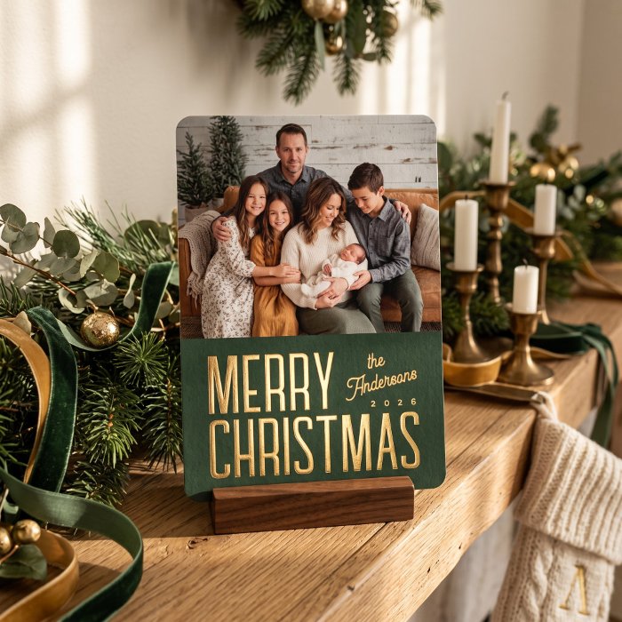 A foil Christmas card