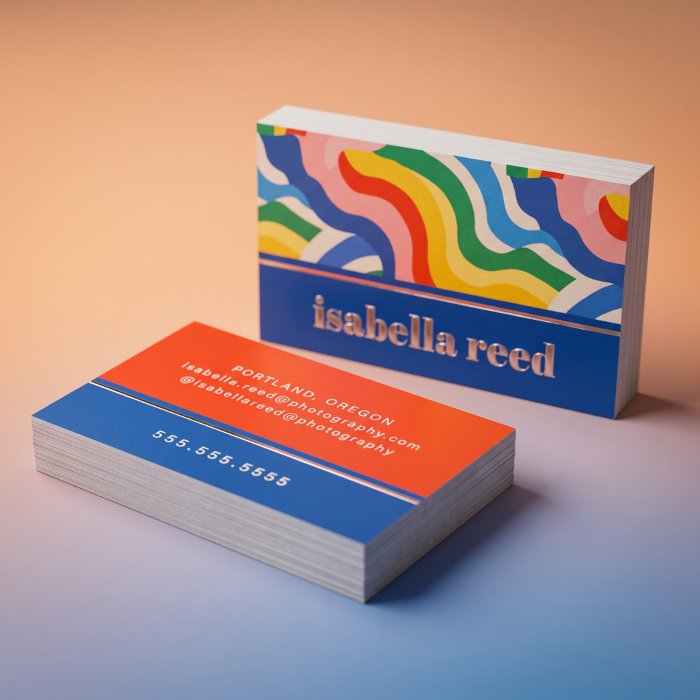 A foil business card