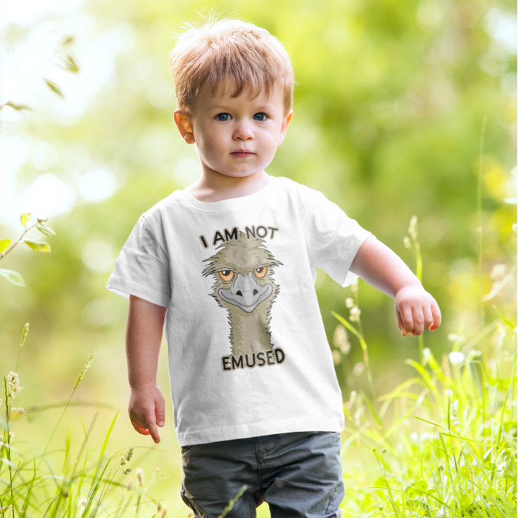 I Am Not Emused Funny Emu Pun Baby T-Shirt