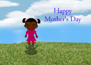 Happy Mother's Day with African American Girl Card