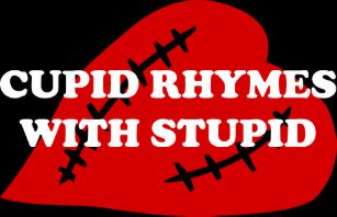 Anti-Valentine's Day: Cupid rhymes with stupid Holiday Card