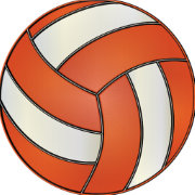 Orange and White Volleyball Classic Round Sticker | Zazzle.com