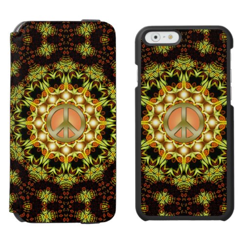 Peace Sign Nature Energy | Green + Orange iPhone iPhone 6/6s Wallet Case