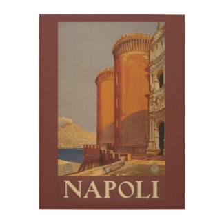 Napoli (Naples) Italy vintage travel wood canvas