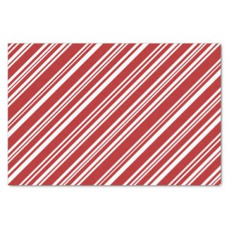 Red and White Modern Peppermint Stripe Tissue Paper