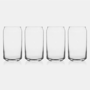 Drinkware Style: Printed Can Glass, Set: Set of 4, Size: 16 oz