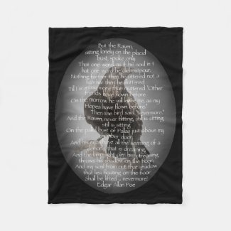 Edgar Allen Poe The Raven Halloween Poem Fleece Blanket