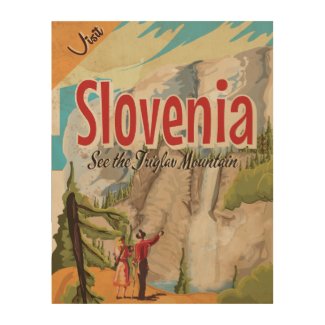 Slovenia Vintage Travel Poster Wood Wall Art