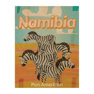 Namibia Vintage Travel Poster Wood Print