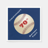 Baseball Paper Napkins, 70th Birthday Party Paper  (Front)