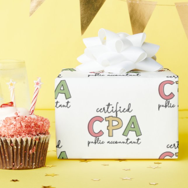 CPA Certified Public Accountant Wrapping Paper (Birthday Party)