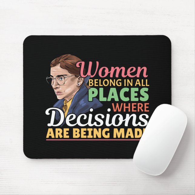 Ruth Bader Ginsburg Feminist Lawyer Judge Mouse Pad (Front)