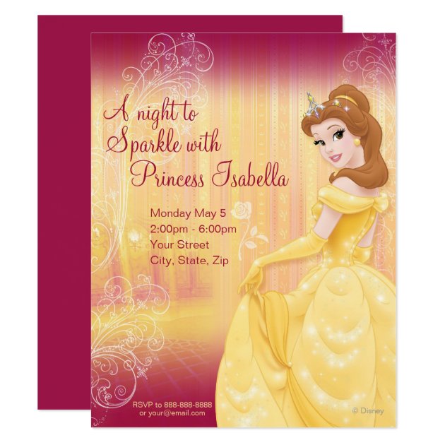 Belle Birthday Invitation (front side)