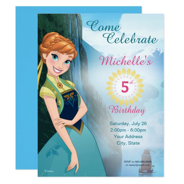 Frozen Anna Birthday Party Invitation