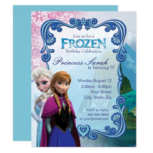 Frozen Birthday Party Invitation (front side)