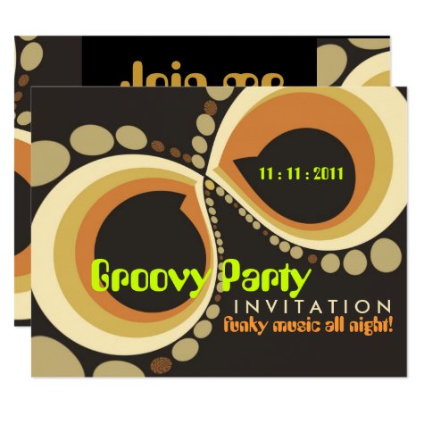 Groovy Funky Party Invitation template