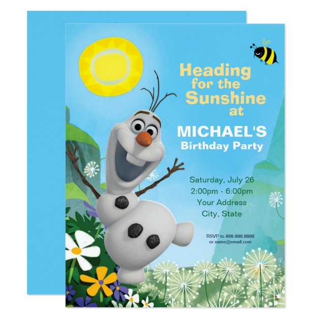 Frozen Olaf | Summer Birthday Party Invitation (front side)