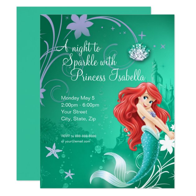 Ariel | The Little Mermaid Birthday Invitation (front side)