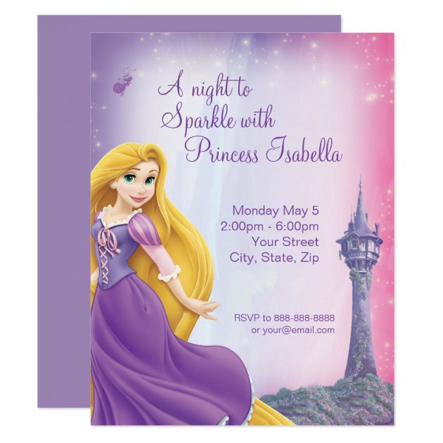 Rapunzel Birthday Invitation (front side)