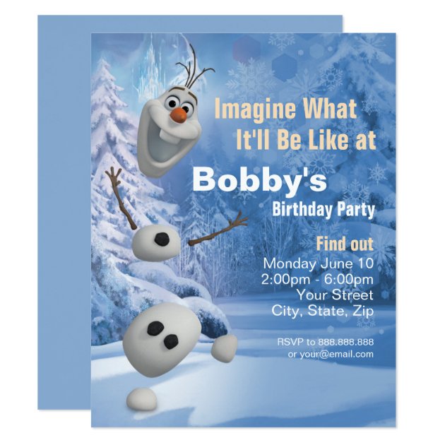 Frozen Olaf | In Pieces Birthday Party Invitation (front side)