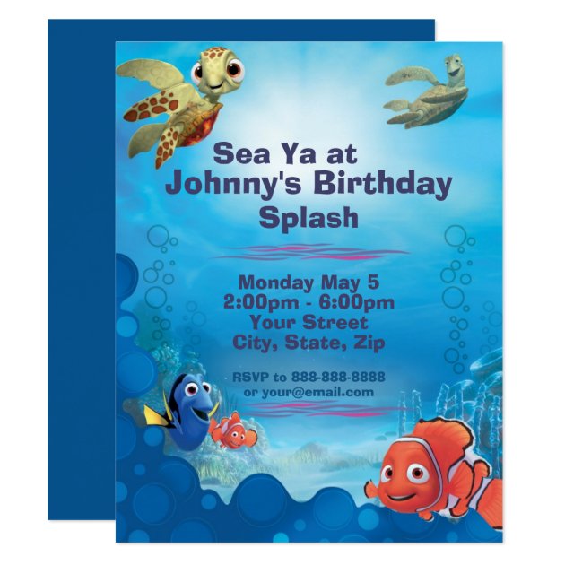 Finding Nemo Birthday Invitation (front side)