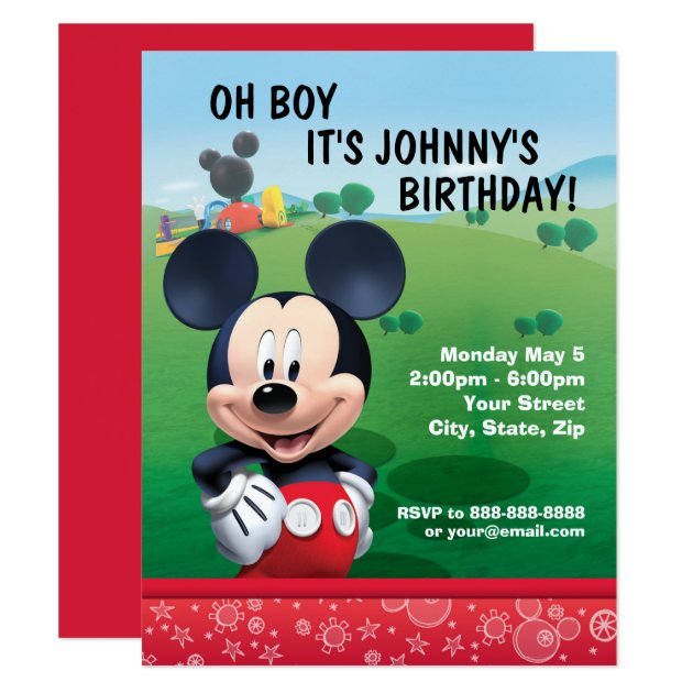 Mickey Mouse Birthday Invitation (front side)