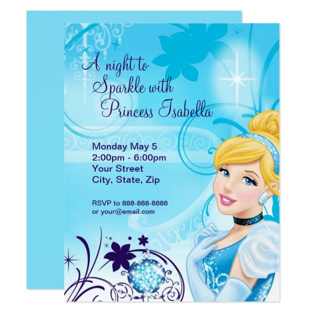 Cinderella Birthday Invitation (front side)