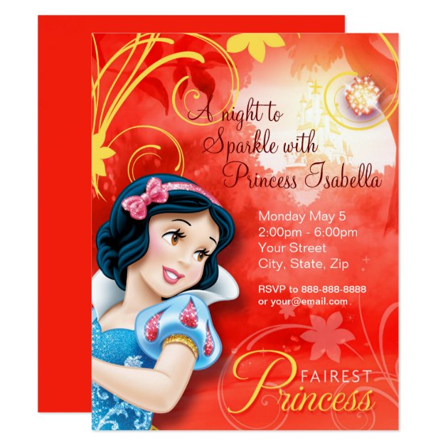 Snow White Birthday Invitation (front side)