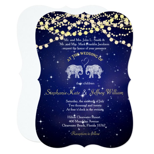 TONS OF LOVE/Elephant Night Lights Wedding Invites
