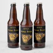 Monarch Butterfly Orange Yellow Black Beer Label (Bottles)