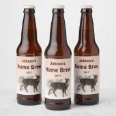 Brown Deer in Snow Animal Beer Label (Bottles)