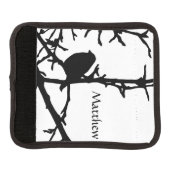 Black Bird on Tree Branch Luggage Handle Wrap (Front)