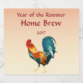 Year of the Rooster Bird Beer Label (Single Label)