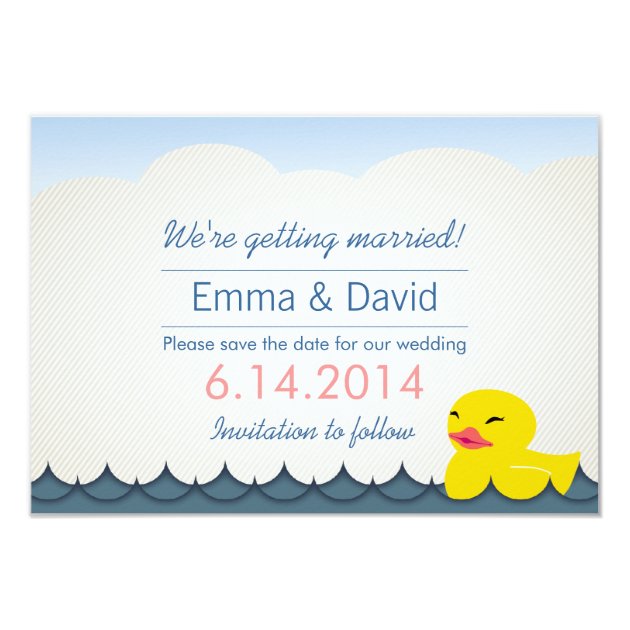 Classy Rubber Duck Save the Date Announcements (front side)