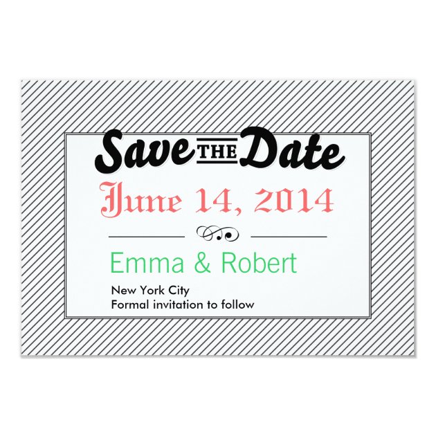 Modern Stripes Save the Date Announcements