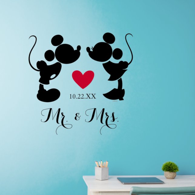 Custom Mickey & Minnie Wedding | Mr. & Mrs. Wall D Wall Decal (Home Office)