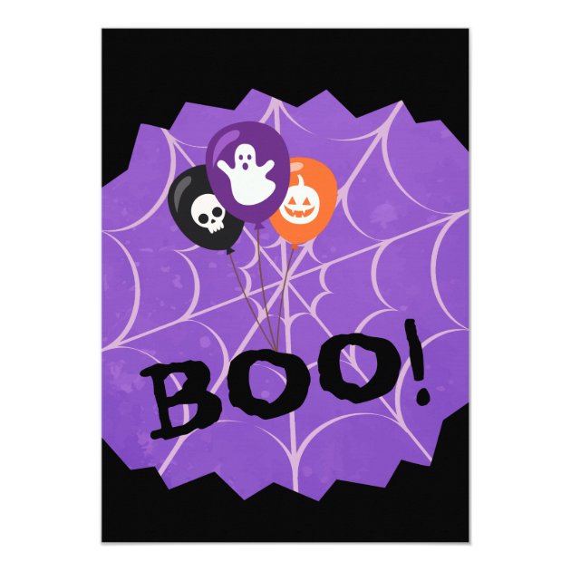 Purple Black Boo Halloween Spooktacular Birthday Invitation