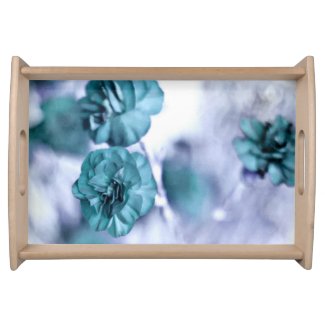 Small Blue Flowers Serving Tray
