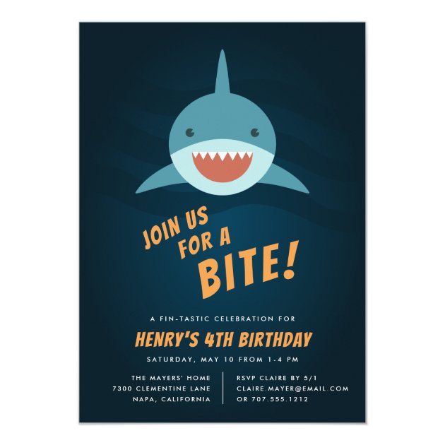 Shark Bait Birthday Party Invitation