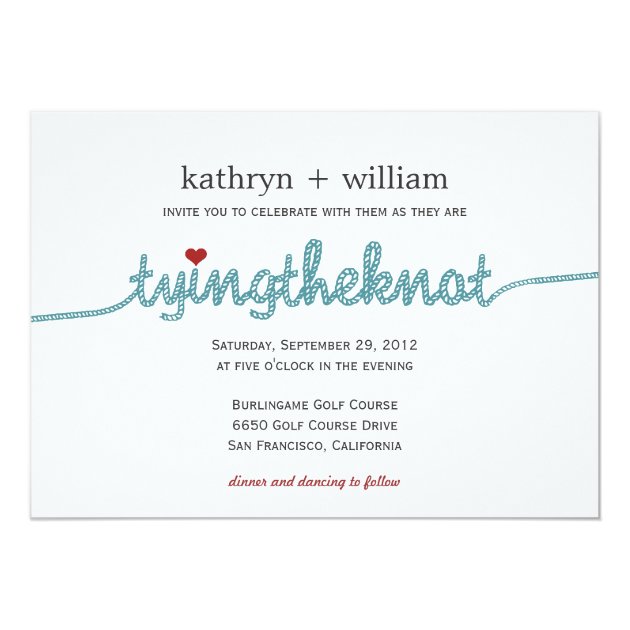 Tying the Knot Modern Wedding Invitation