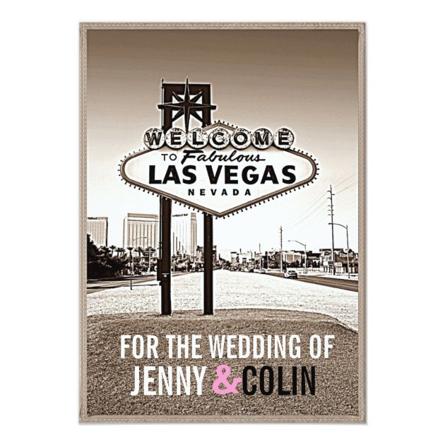 Las Vegas Wedding Vintage Chic Invitation (front side)