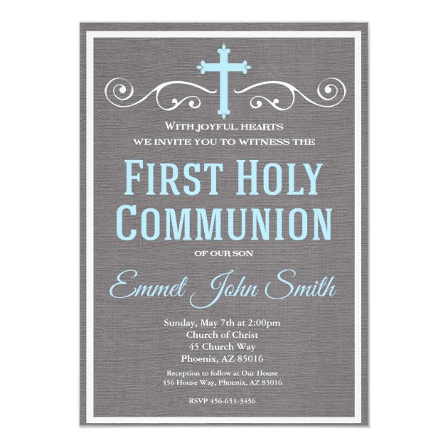 First Holy Communion Invitation, First Communion Card