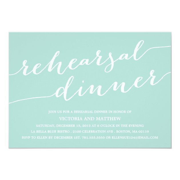 MODERN CALLIGRAPHY | REHEARSAL DINNER INVITATION (front side)