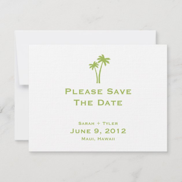 Palm Trees Save The Date Card - Lime