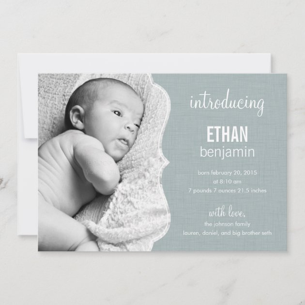 Refined Elegance Baby Birth Announcement (front side)
