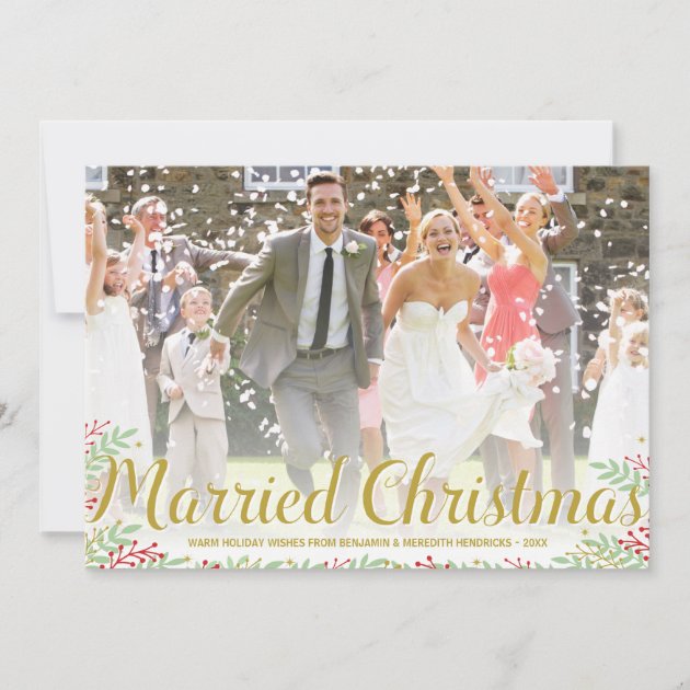 Married Christmas | Newlyweds Holiday Photo Card