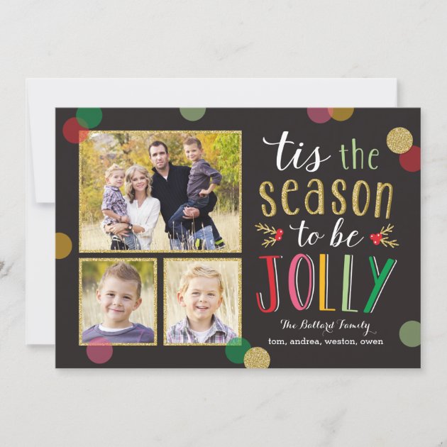 Jolly Season Holiday Photo Cards (front side)