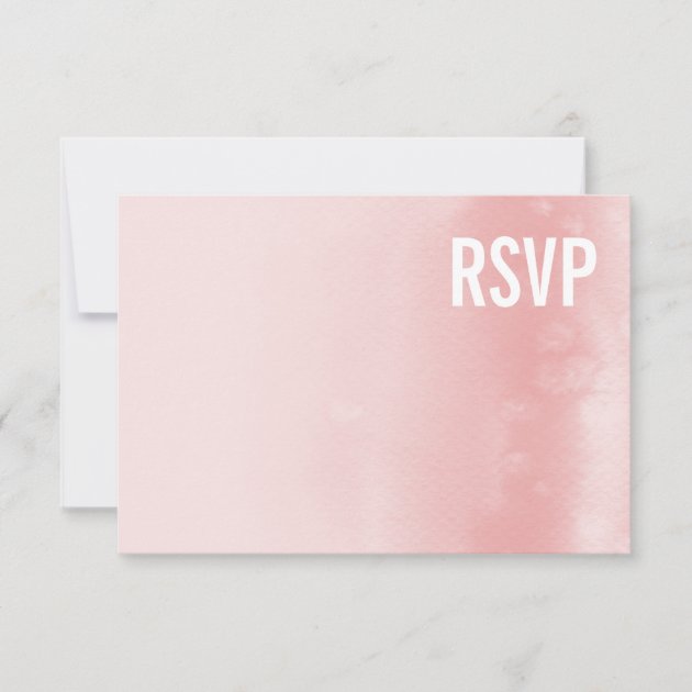 RSVP REPLY CARD :: ombre watercolor coral